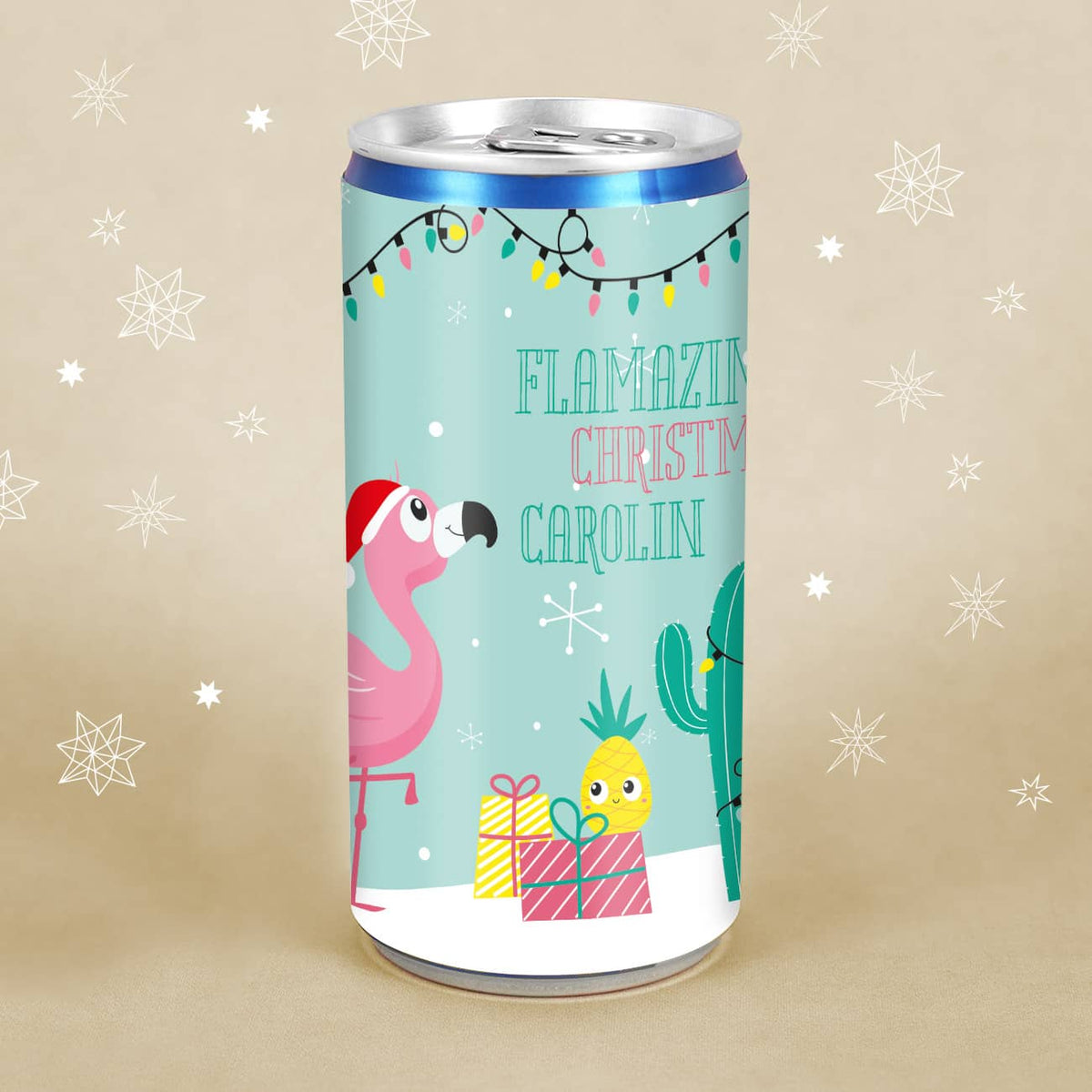Seccodose mit Flamingo und Name