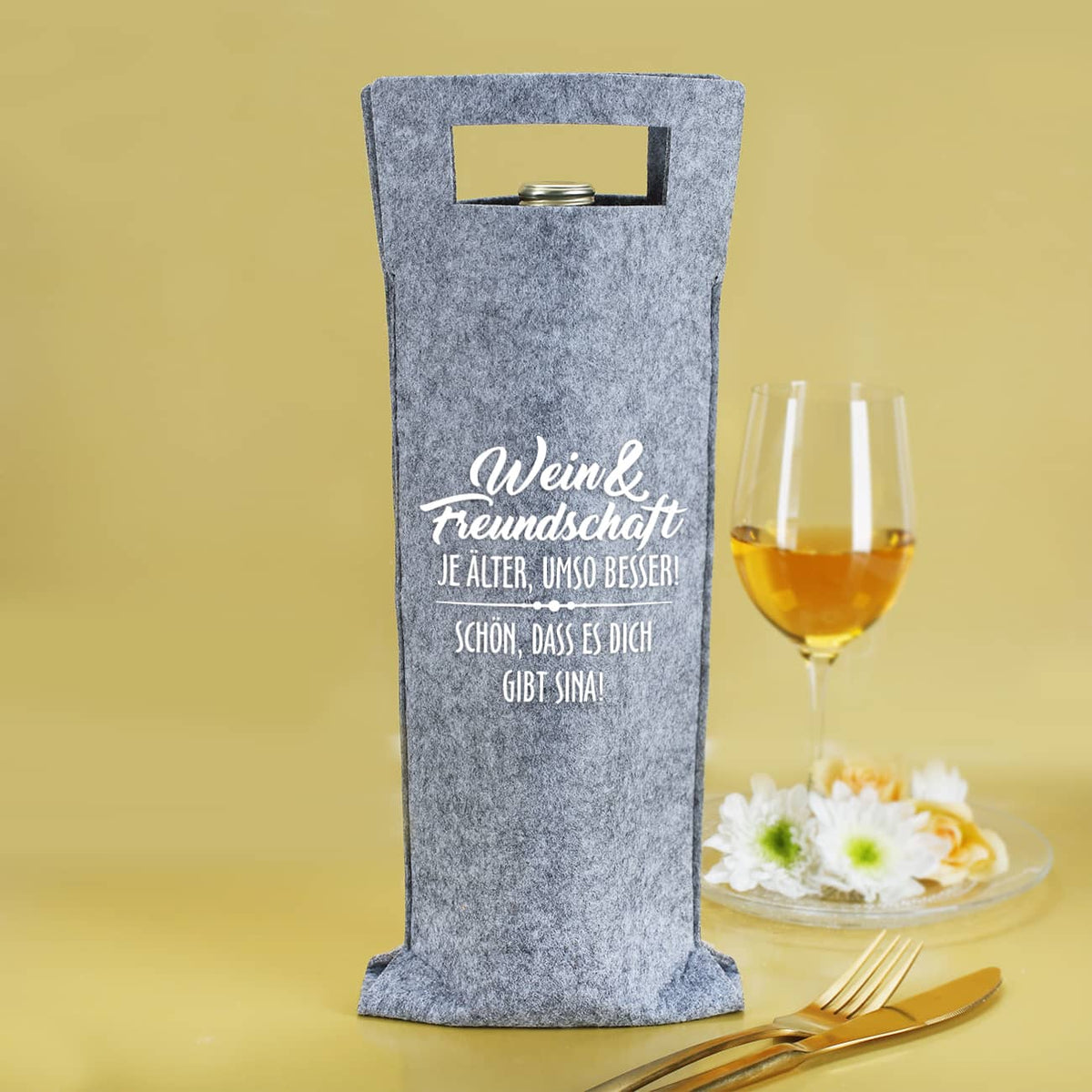 Wein & Freundschaft Flaschentasche