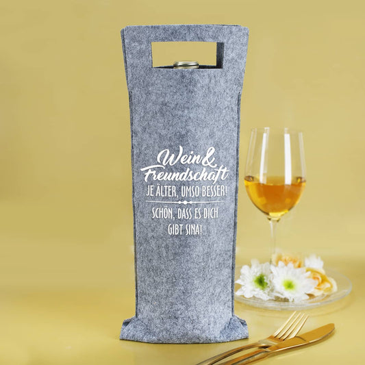 Wein & Freundschaft Flaschentasche