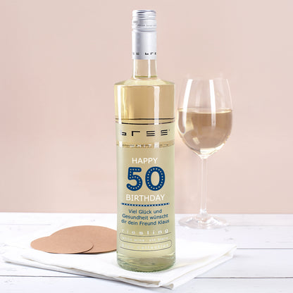 Weinflasche Happy Birthday 50 