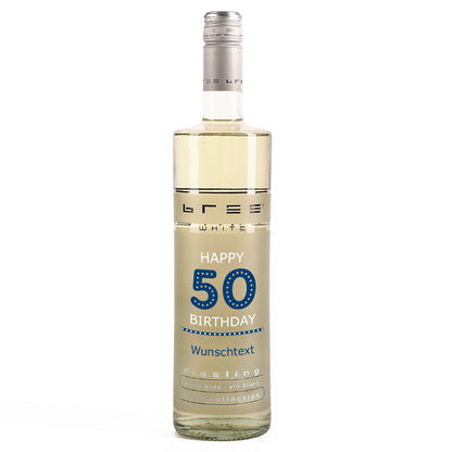 Weinflasche Happy Birthday 50 