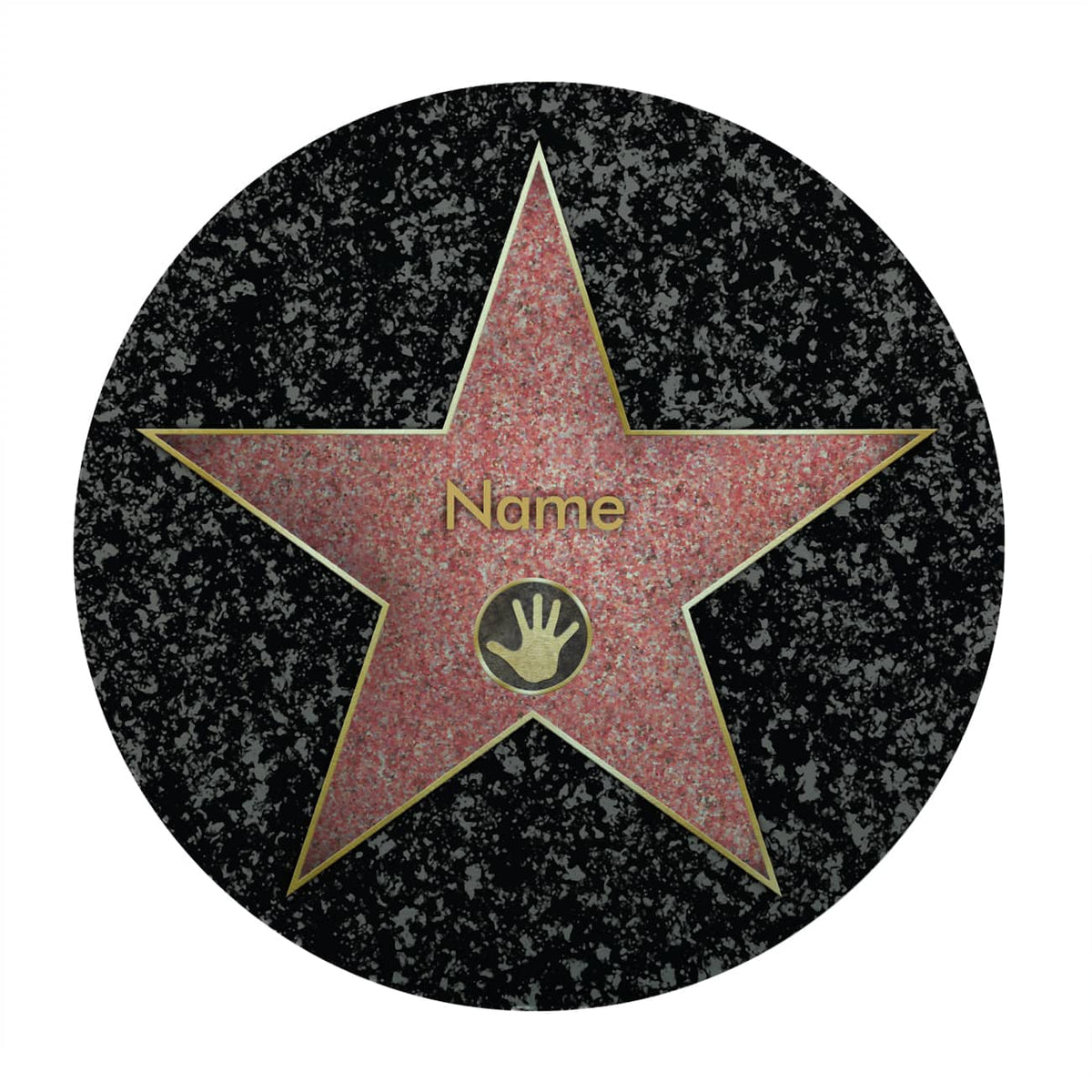 Glasbrettchen mit Walk of Fame Stern und Ihrem Wunschnamen bedruckt