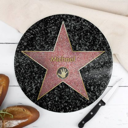 Glasteller mit Walk of Fame Stern und Ihrem Wunschnamen