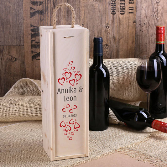 Flaschenverpackung als Geschenk zur Hochzeit mit Ihren individuellen Namen