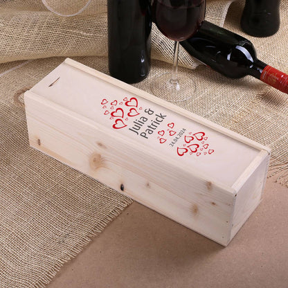 Hölzerner Falschenverpackung für Ihre Liebsten mit Herzen zur Hochzeit