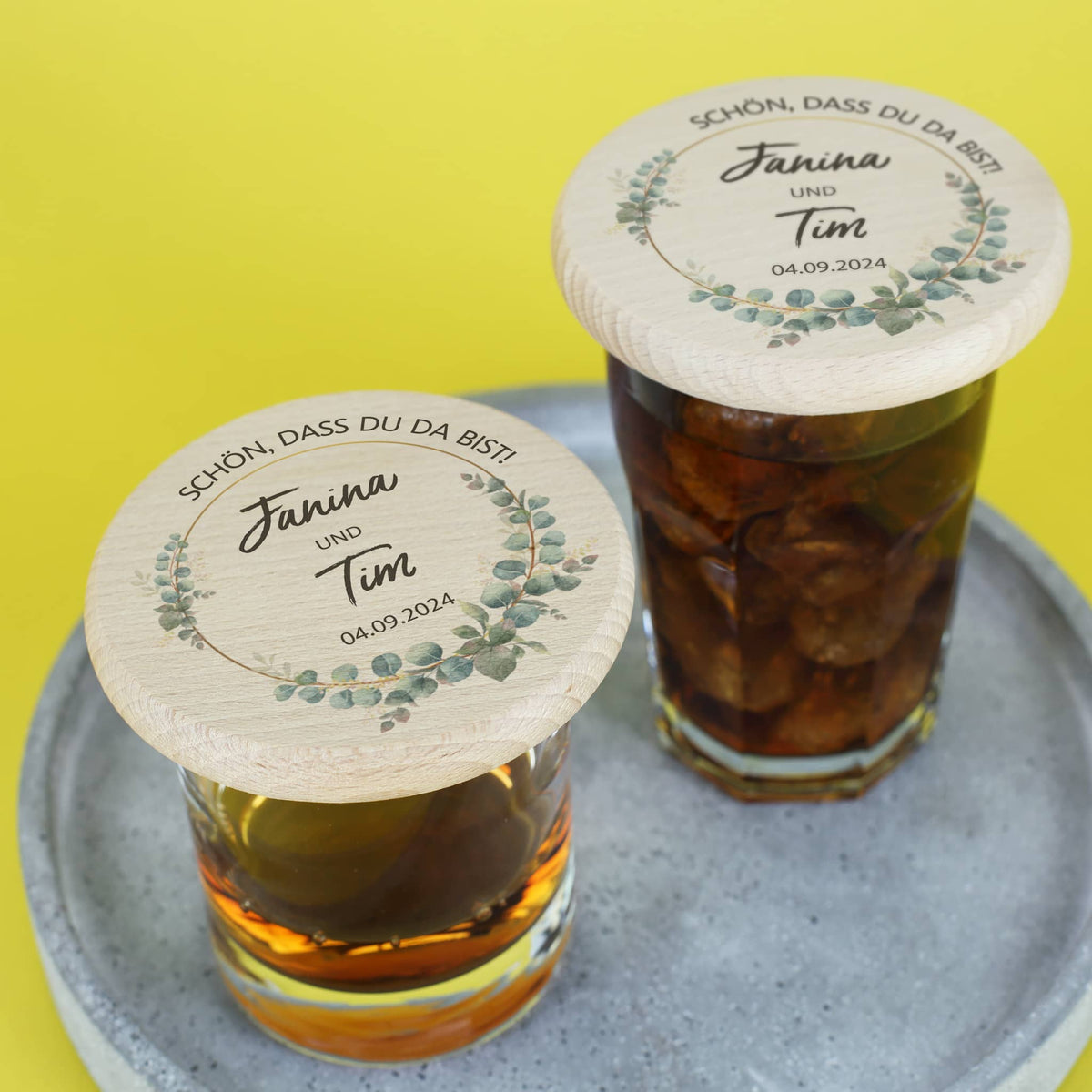 Gastgeschenk zur Hochzeit - Glasabdeckung