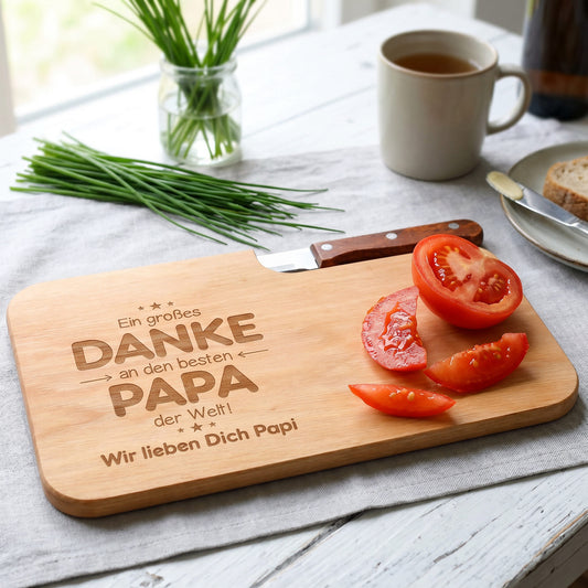 Messerbrett mit persönlicher Gravur für Papa
