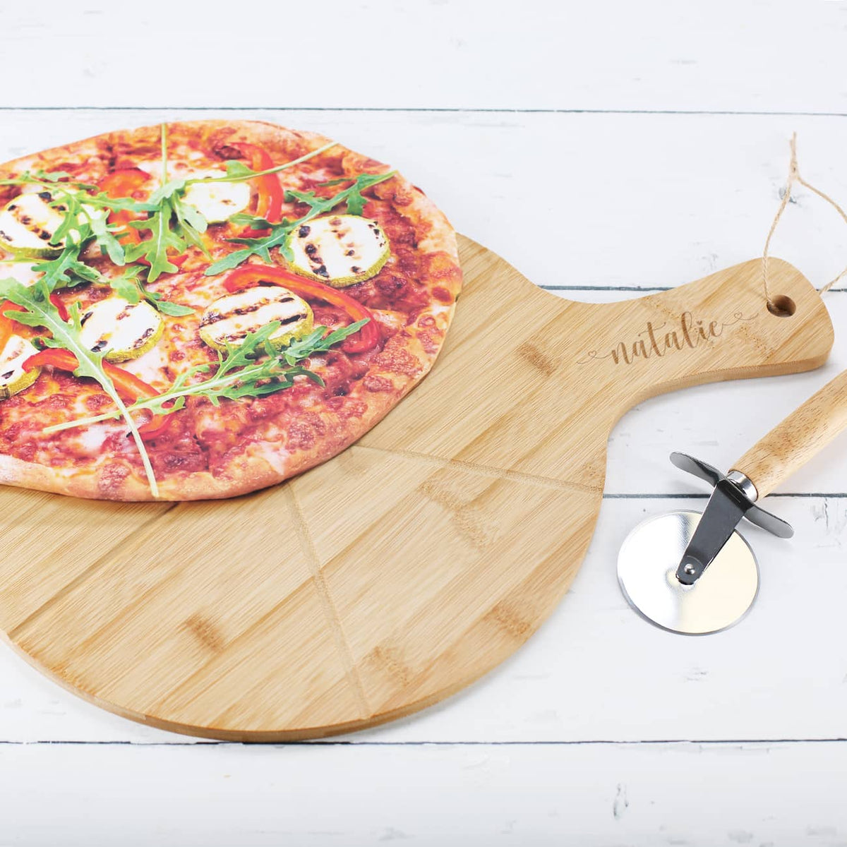 Graviertes Pizzabrett mit Ihrem Wunschnamen