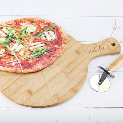 Graviertes Pizzabrett mit Ihrem Wunschnamen
