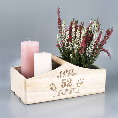 Pflanzkorb mit Geburtstagsgravur als Geschenk