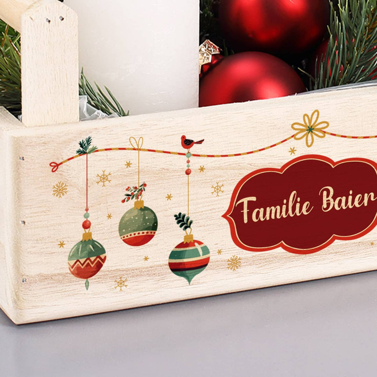 Weihnachtliche Geschenkkiste Detail