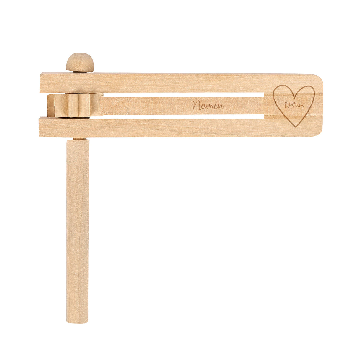 Personalisierte Ratsche aus Holz zur Hochzeit mit Namen und Datum | Gastgeschenk zur Hochzeit