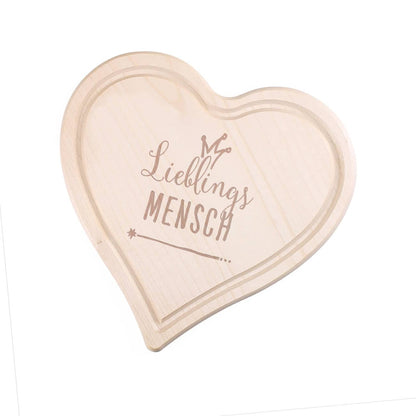 Herz-Frühstücksbrett "Lieblings..." mit Ihrem Text graviert