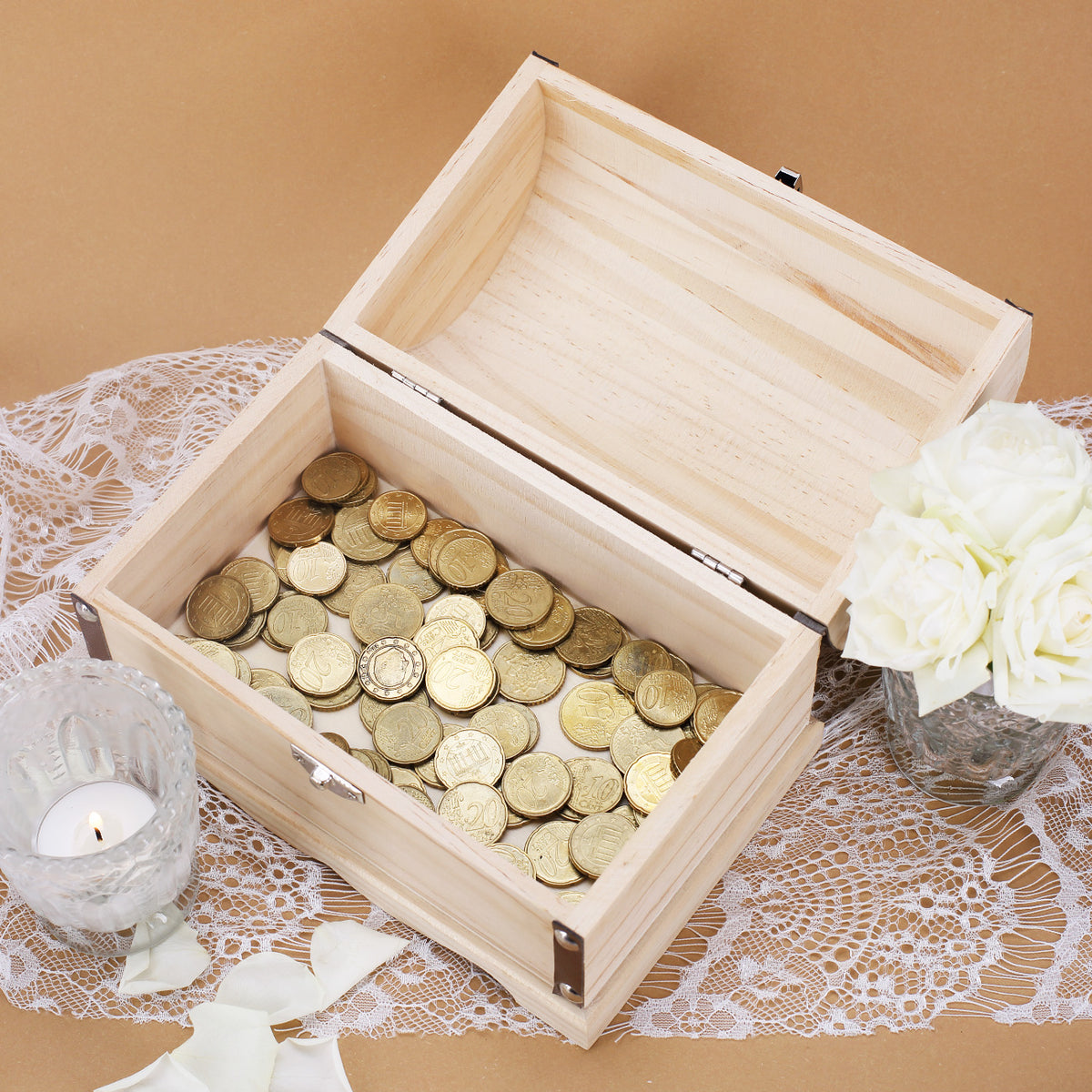 Erinnerungsbox - Schatzkiste mit Gravur zur Geburt