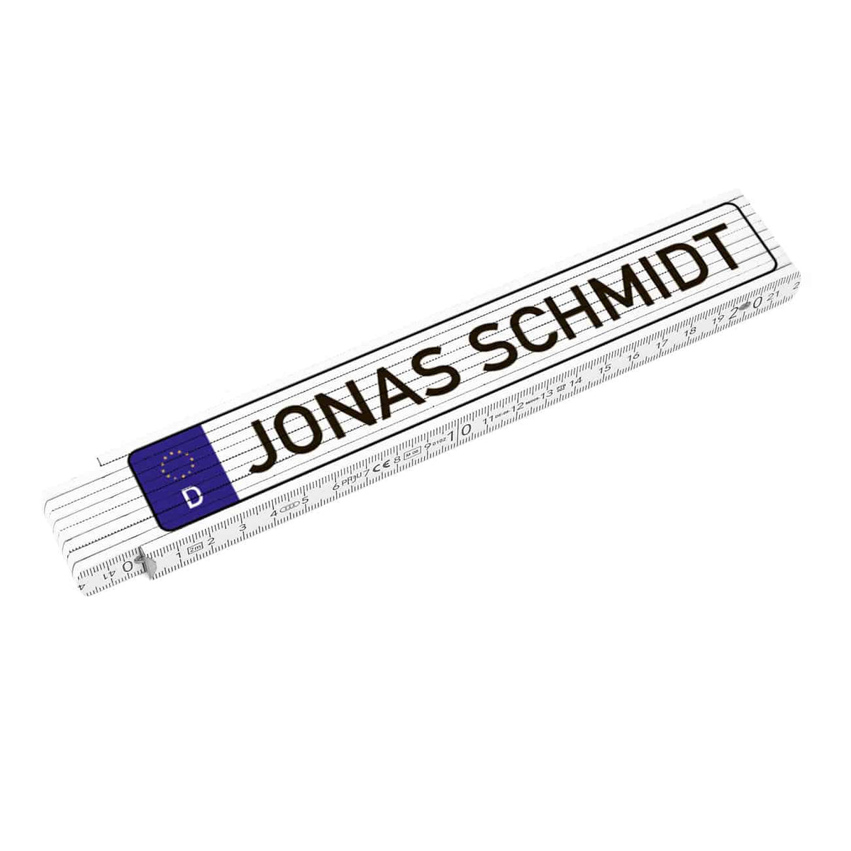 Zollstock Nummernschild mit Wunschname