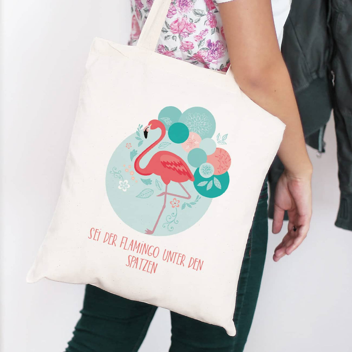 Flamingo Beutel mit Wunschtext
