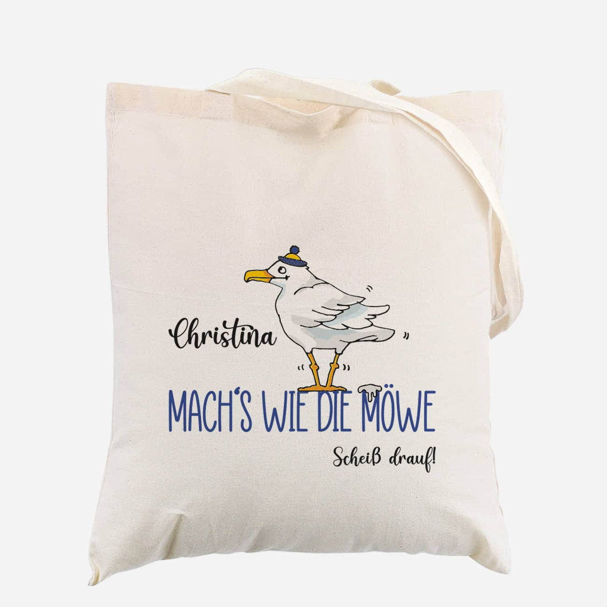 Mach's wie die Möwe... - lustiger Beutel mit Name