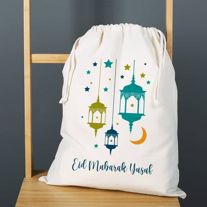 Großer Eid Geschenksack mit blauem Design & Personalisierung