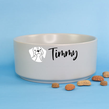 Personalisierter Futternapf für Hunde mit Name Timmy und Hundemotiv ohne Gestell