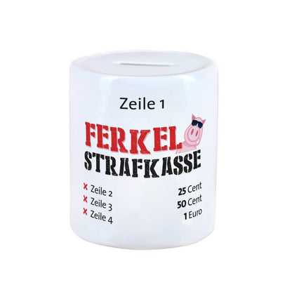 Ferkel - Strafkasse, Spardose mit lustigem Schwein 