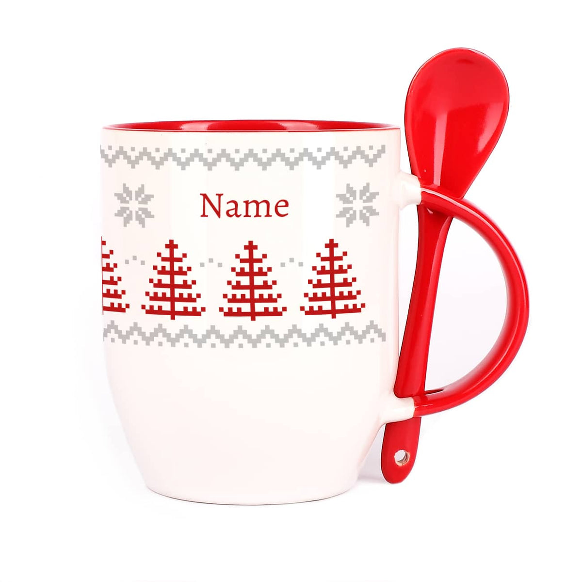 Löffeltasse mit norwegischem Muster und Ihrem Wunschnamen