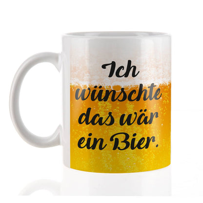 Tasse in Bier - Optik mit Wunschtext