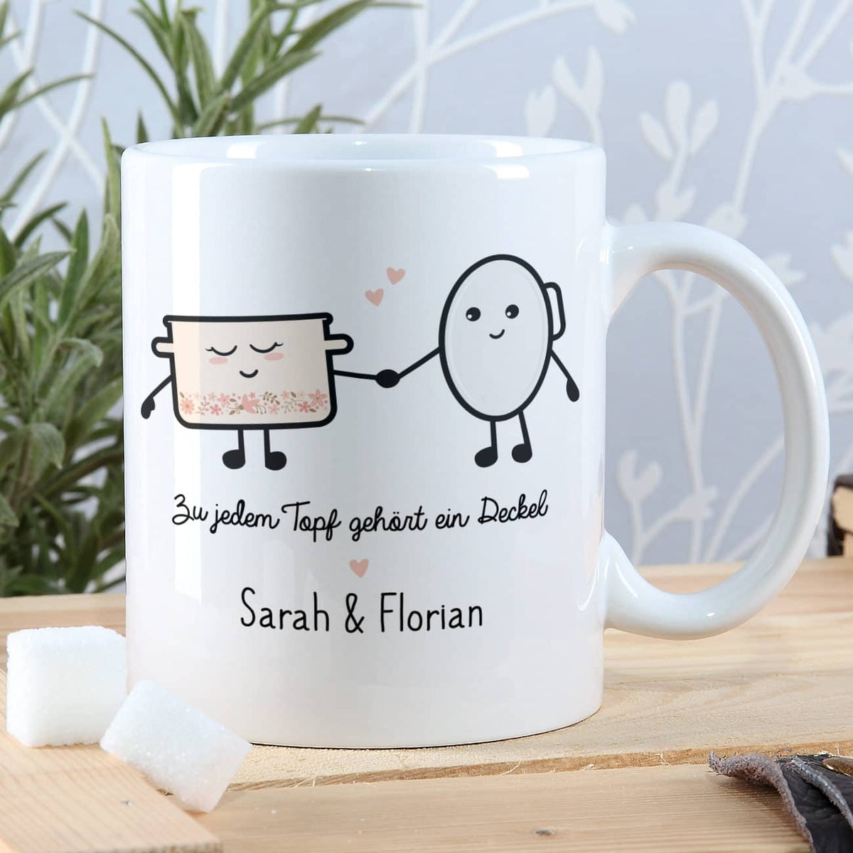 Tasse für Verliebte mit Namen bedruckt