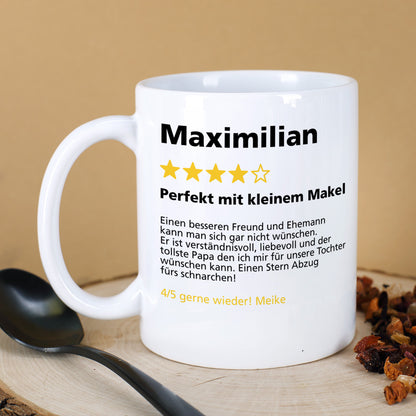 Lustige Tasse mit individueller Bewertung