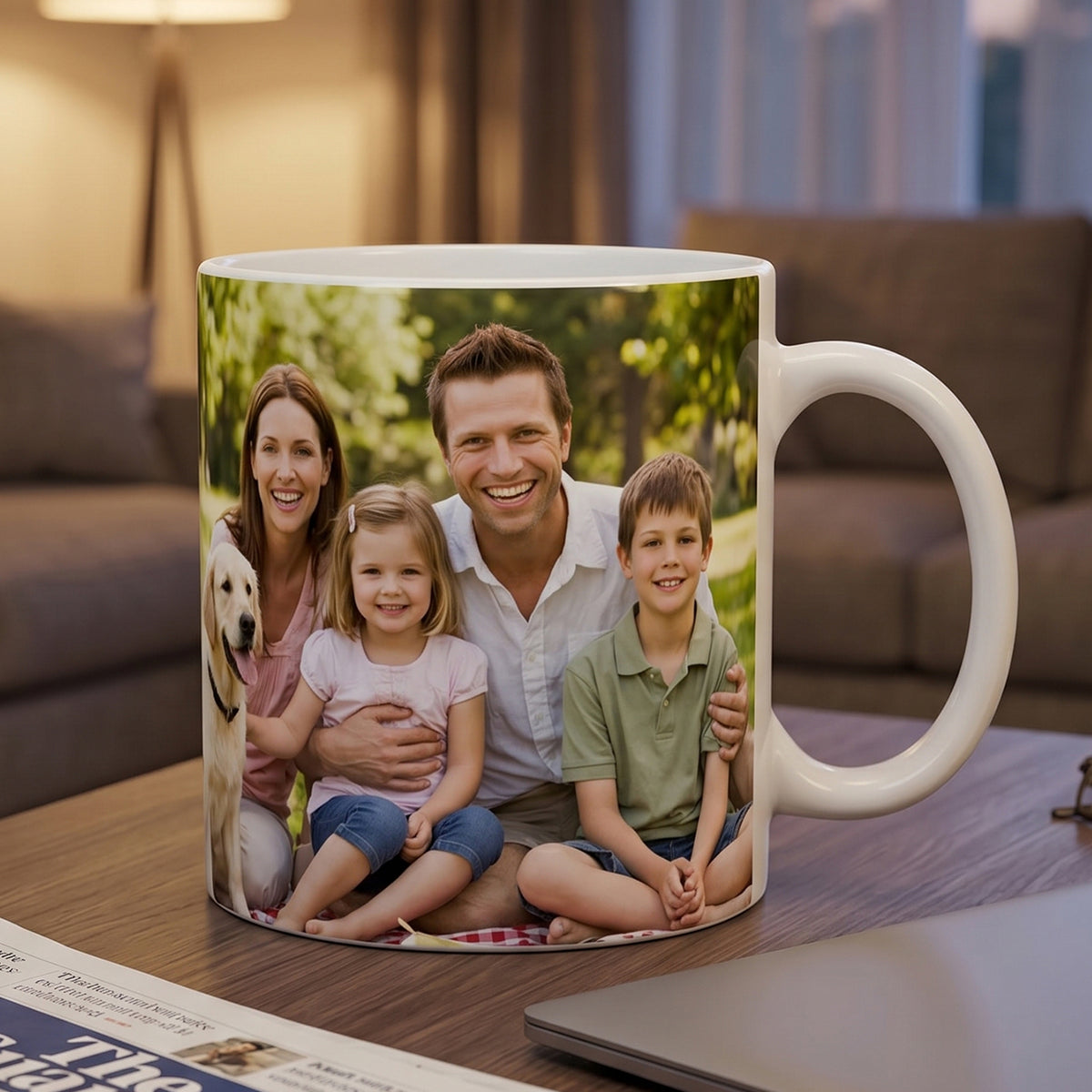 Personalisierbare Tasse mit vollflächigem Foto bedruckt
