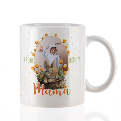 bunte Ostertasse mit Ihrem Foto & Name
