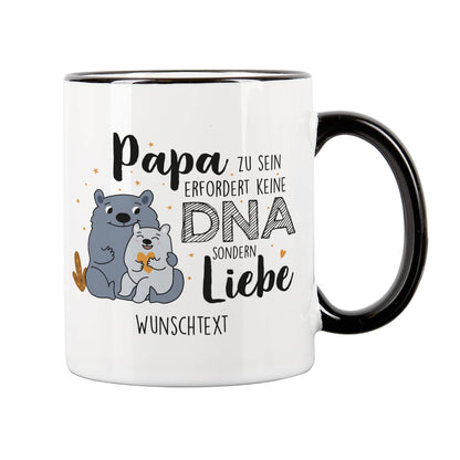 Kaffeetasse für Stiefväter mit Wunschtext und schönem Spruch