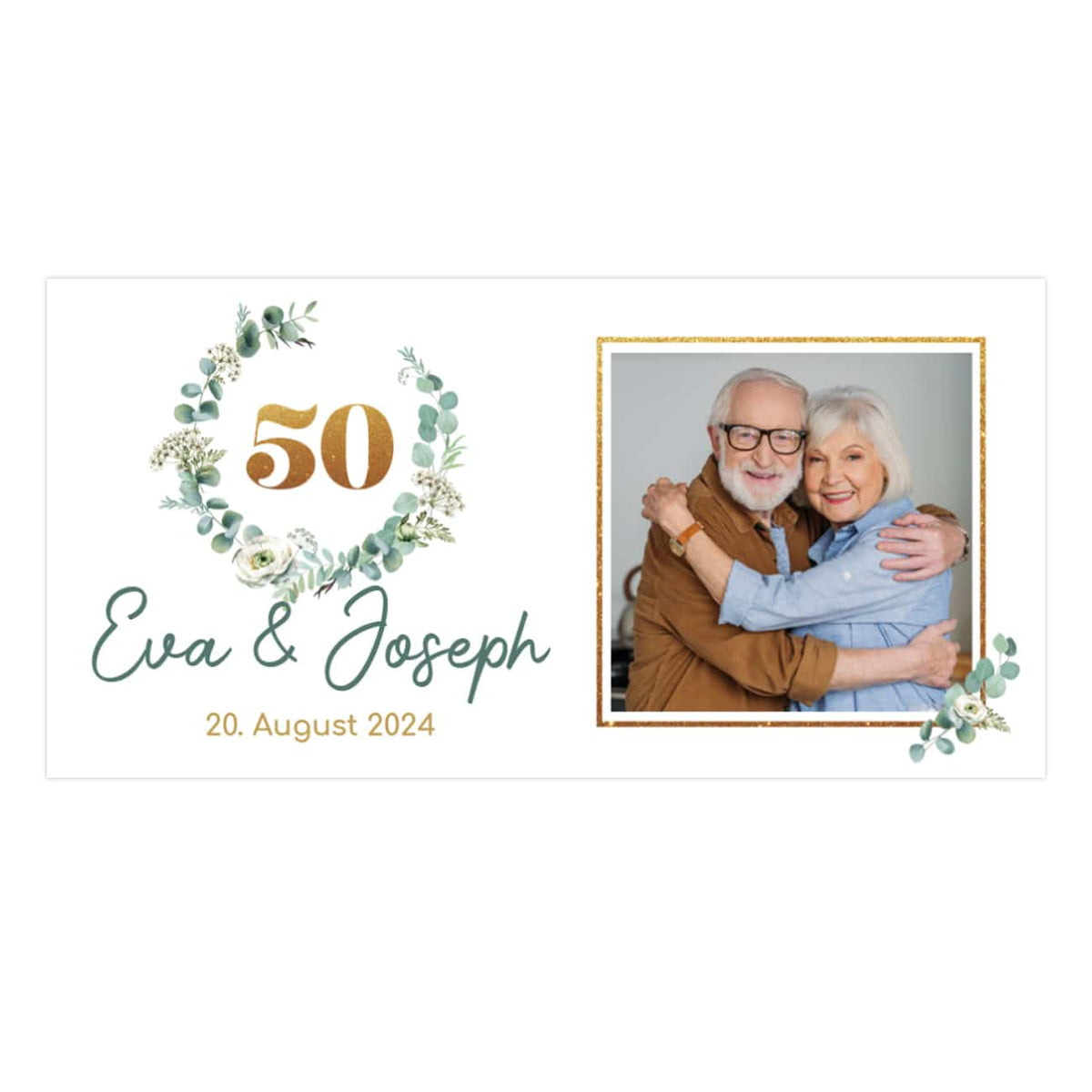 Banner goldene Hochzeit mit Foto
