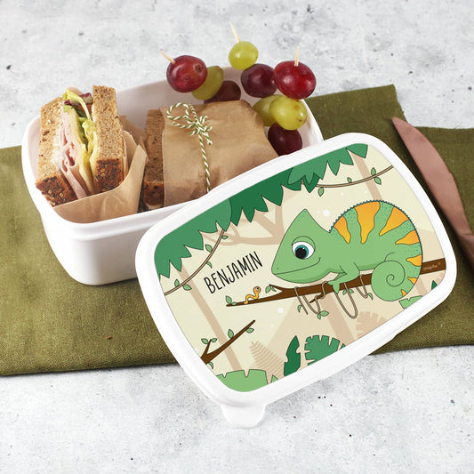 Chamäleon Brotdose für Kinder mit Name