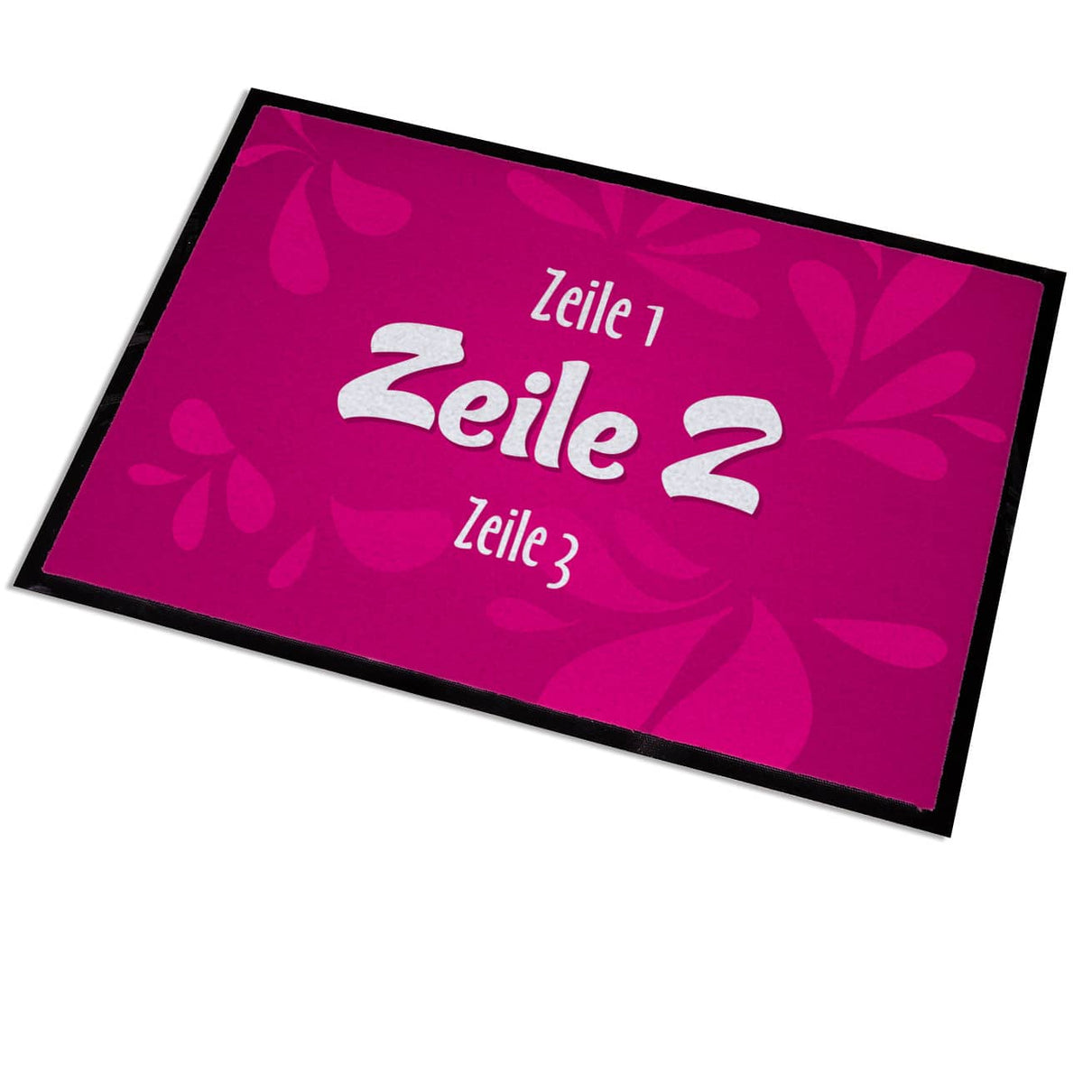 Pinke Fussmatte mit Wunschtext 