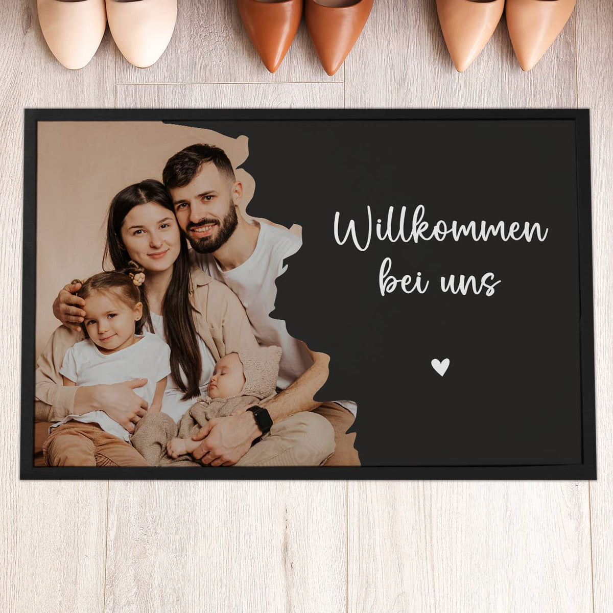 Moderne Foto-Fußmatte mit Ihrem Wunschtext