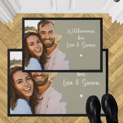 Moderne Foto-Fußmatte mit Ihrem Wunschtext