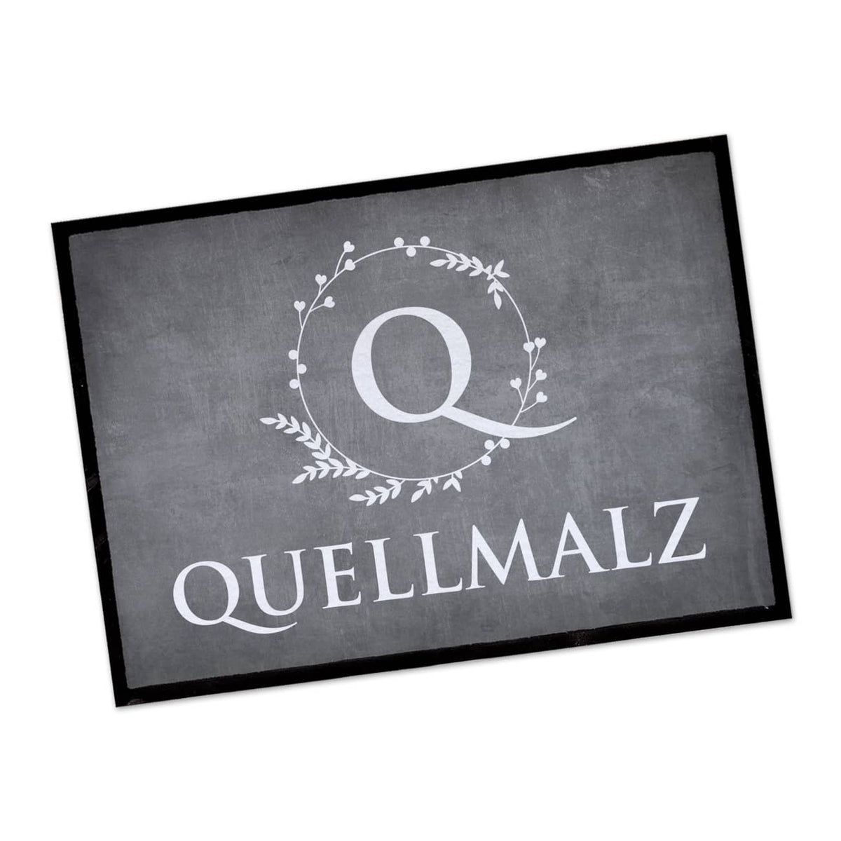 Persönliche Fußmatte mit Initiale & Name in grau