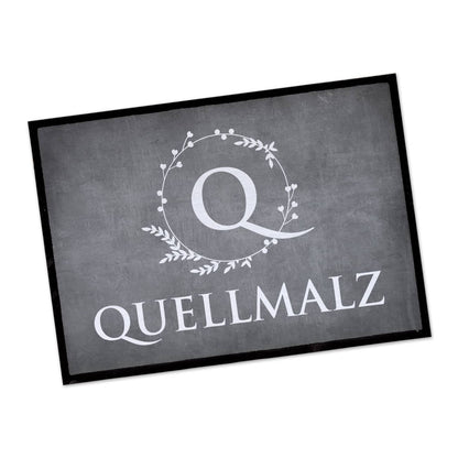 Persönliche Fußmatte mit Initiale & Name in grau
