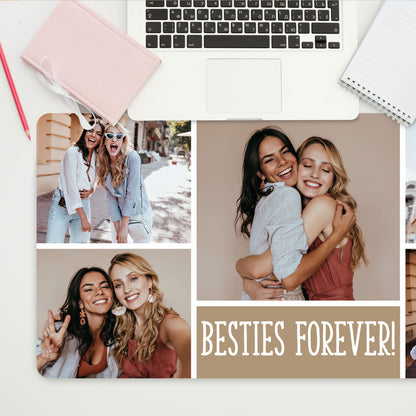 XXL Mousepad mit 5 Fotos und Wunschtext für beste Freundinnen