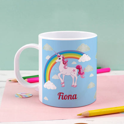Kunststofftasse Einhorn Name