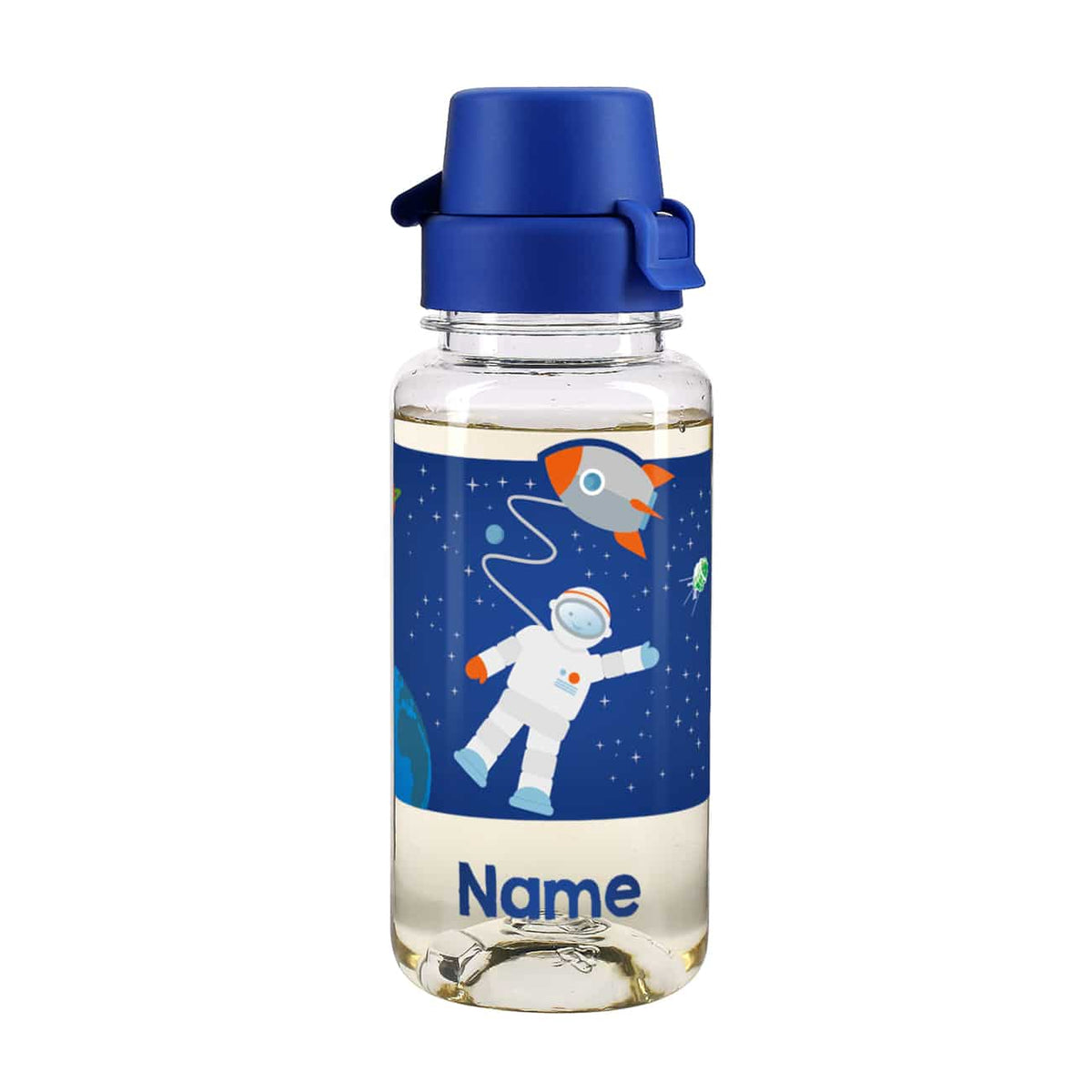 BPA free Trinkflasche mit Name und Astronaut im Weltall 0,4 L