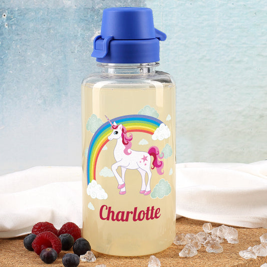 Einhorn Trinkflasche mit Name personalisiert 0,7 L | Geschenk für Mädchen zur Einschulung