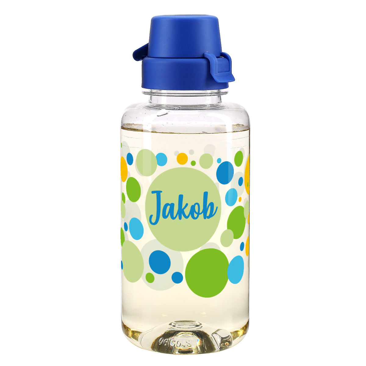 Gepunktete Trinkflasche mit Name für Jungen 700ml | Geschenk für Kindergartenkinder & Einschulung