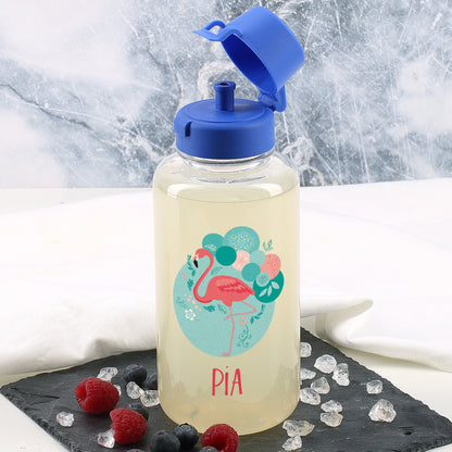 Flamingo Trinkflasche mit Name 0,7 L | Geschenk für Mädchen zur Einschulung & Schule