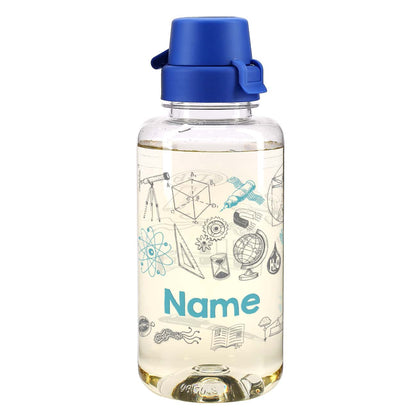 Trinkflasche mit Name und naturwissenschaftlichen Motiven