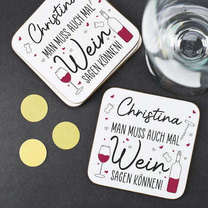 Personalisierter Untersetzer für Weintrinker