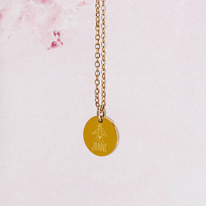 Goldene Schutzengel Halskette mit Name 