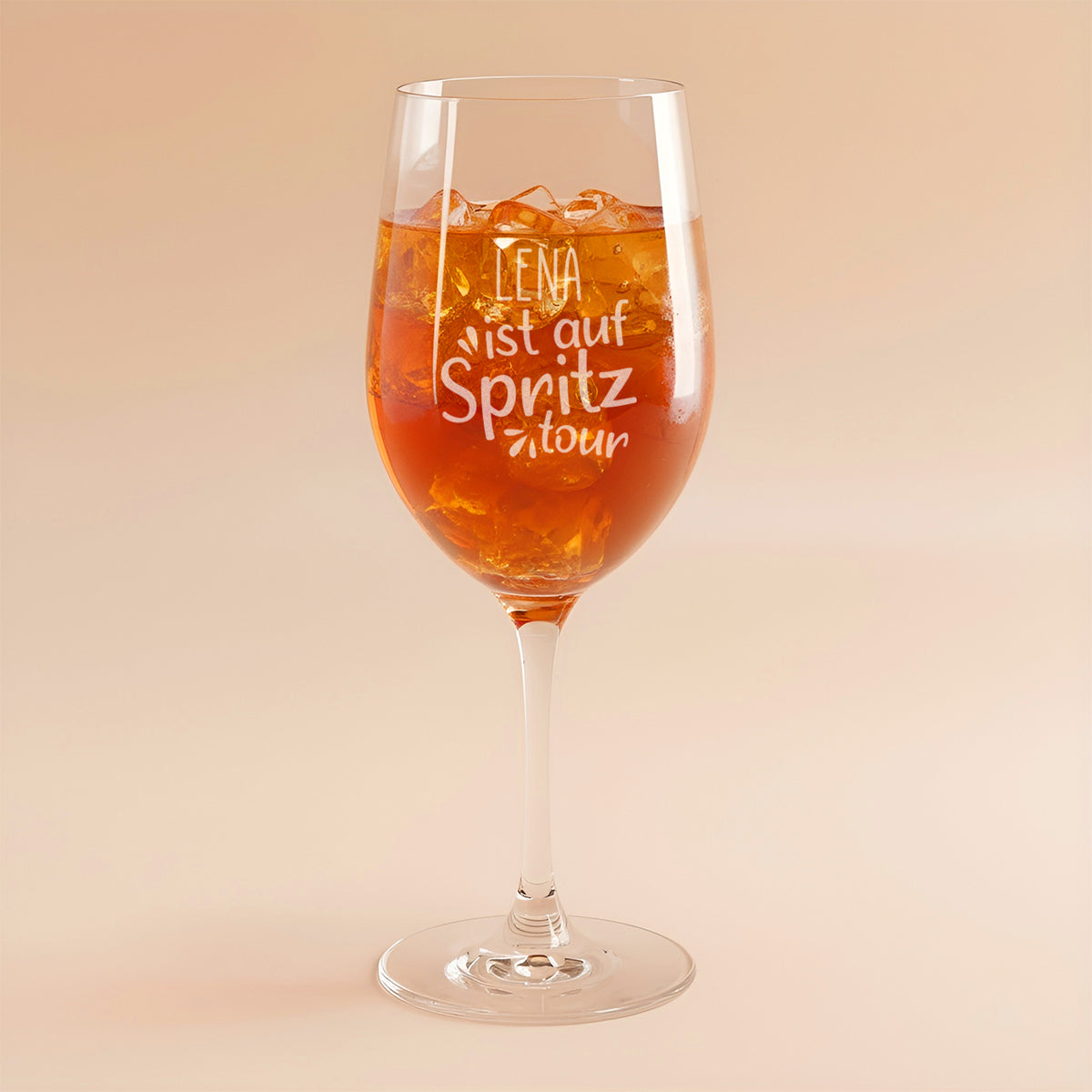 Aperolglas mit Name graviert
