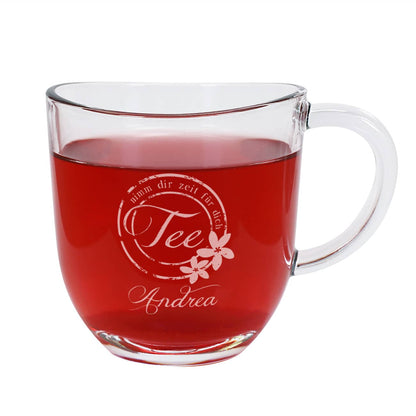 Teeglas - Nimm dir Zeit für dich - mit Name