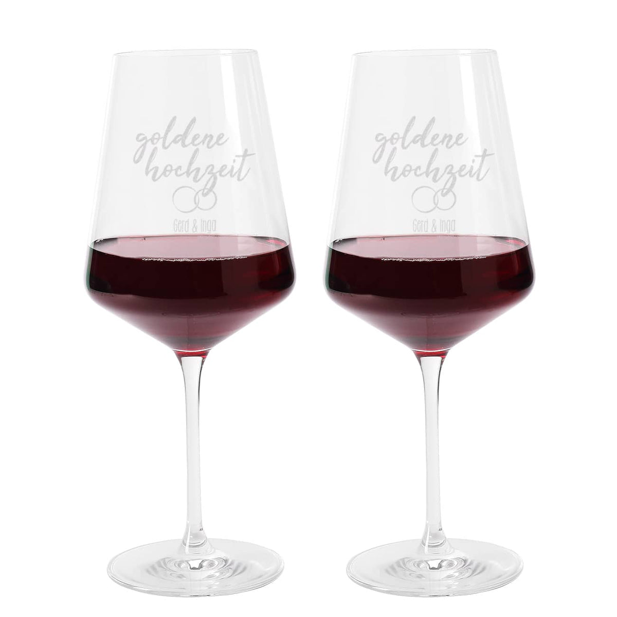 Silber Hochzeit graviert mit Ihren Namen auf Weingläser